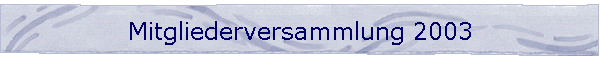 Mitgliederversammlung 2003
